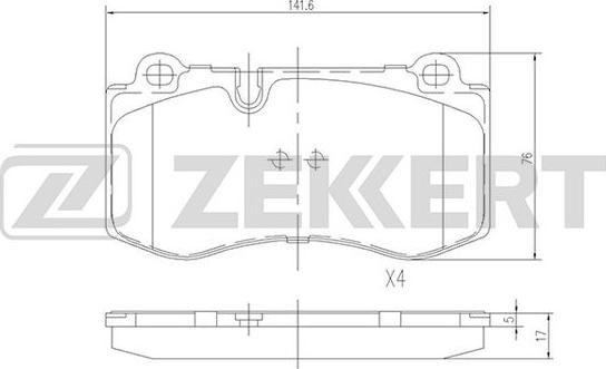 Zekkert BS-2164 - Bremžu uzliku kompl., Disku bremzes adetalas.lv