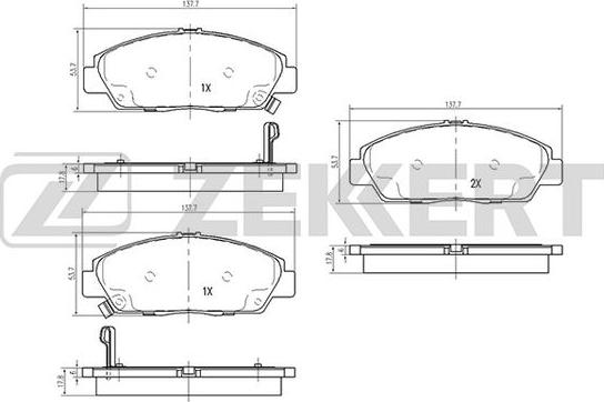 Zekkert BS-2168 - Bremžu uzliku kompl., Disku bremzes adetalas.lv