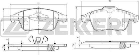 Zekkert BS-2163 - Bremžu uzliku kompl., Disku bremzes adetalas.lv