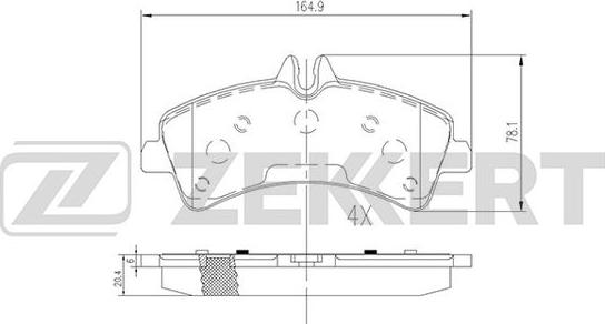 Zekkert BS-2185 - Bremžu uzliku kompl., Disku bremzes adetalas.lv