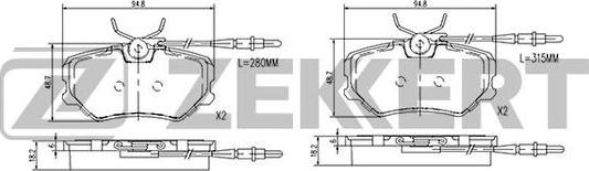 Zekkert BS-2859 - Bremžu uzliku kompl., Disku bremzes adetalas.lv