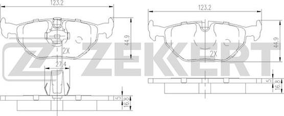 Zekkert BS-2850 - Bremžu uzliku kompl., Disku bremzes adetalas.lv