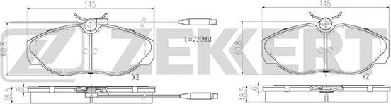 Zekkert BS-2869 - Bremžu uzliku kompl., Disku bremzes adetalas.lv