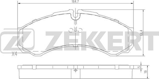 Zekkert BS-2801 - Bremžu uzliku kompl., Disku bremzes adetalas.lv