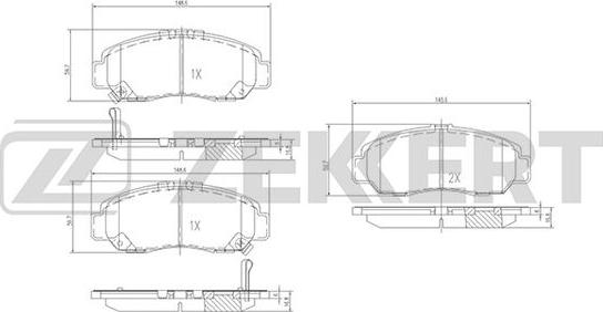 Zekkert BS-2807 - Bremžu uzliku kompl., Disku bremzes adetalas.lv