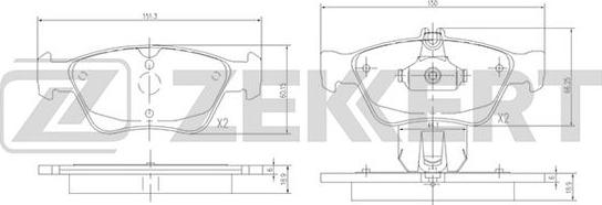 Zekkert BS-2833 - Bremžu uzliku kompl., Disku bremzes adetalas.lv