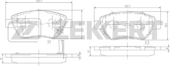 Zekkert BS-2343 - Bremžu uzliku kompl., Disku bremzes adetalas.lv