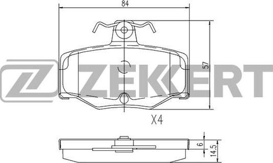 Zekkert BS-2272 - Bremžu uzliku kompl., Disku bremzes adetalas.lv