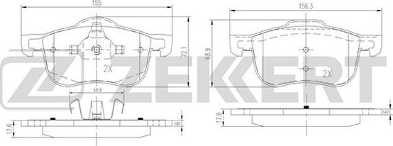 Zekkert BS-2760 - Bremžu uzliku kompl., Disku bremzes adetalas.lv