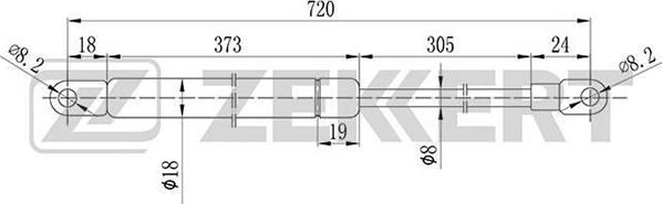 Zekkert GF-1404 - Gāzes atspere, Motora pārsegs adetalas.lv