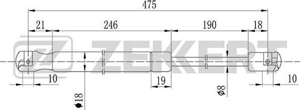 Zekkert GF-1430 - Gāzes atspere, Bagāžas / Kravas nodalījuma vāks adetalas.lv