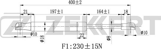 Zekkert GF-1007 - Gāzes atspere, Motora pārsegs adetalas.lv