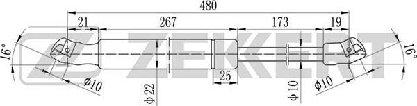 Zekkert GF-1705 - Gāzes atspere, Bagāžas / Kravas nodalījuma vāks adetalas.lv