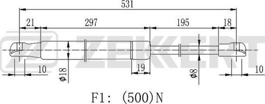 Zekkert GF-2460 - Gāzes atspere, Bagāžas / Kravas nodalījuma vāks adetalas.lv