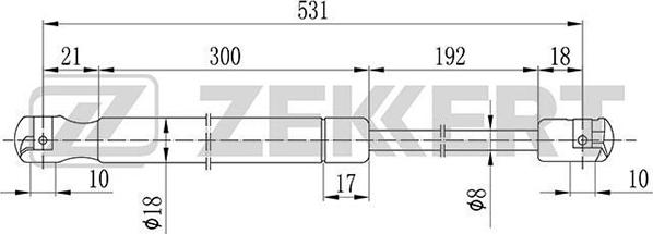 Zekkert GF-2097 - Gāzes atspere, Bagāžas / Kravas nodalījuma vāks adetalas.lv