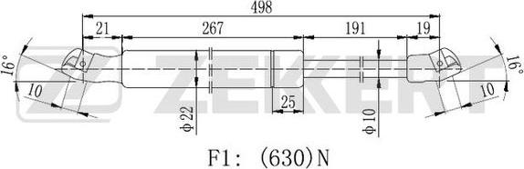 Zekkert GF-2313 - Gāzes atspere, Bagāžas / Kravas nodalījuma vāks adetalas.lv