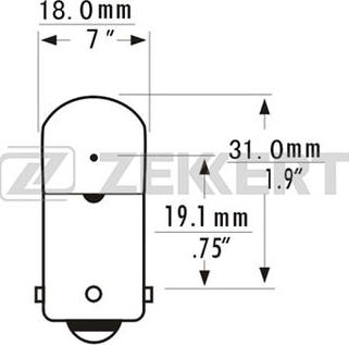 Zekkert LP-1034 - Kvēlspuldze, Numura apgaismojuma lukturis adetalas.lv