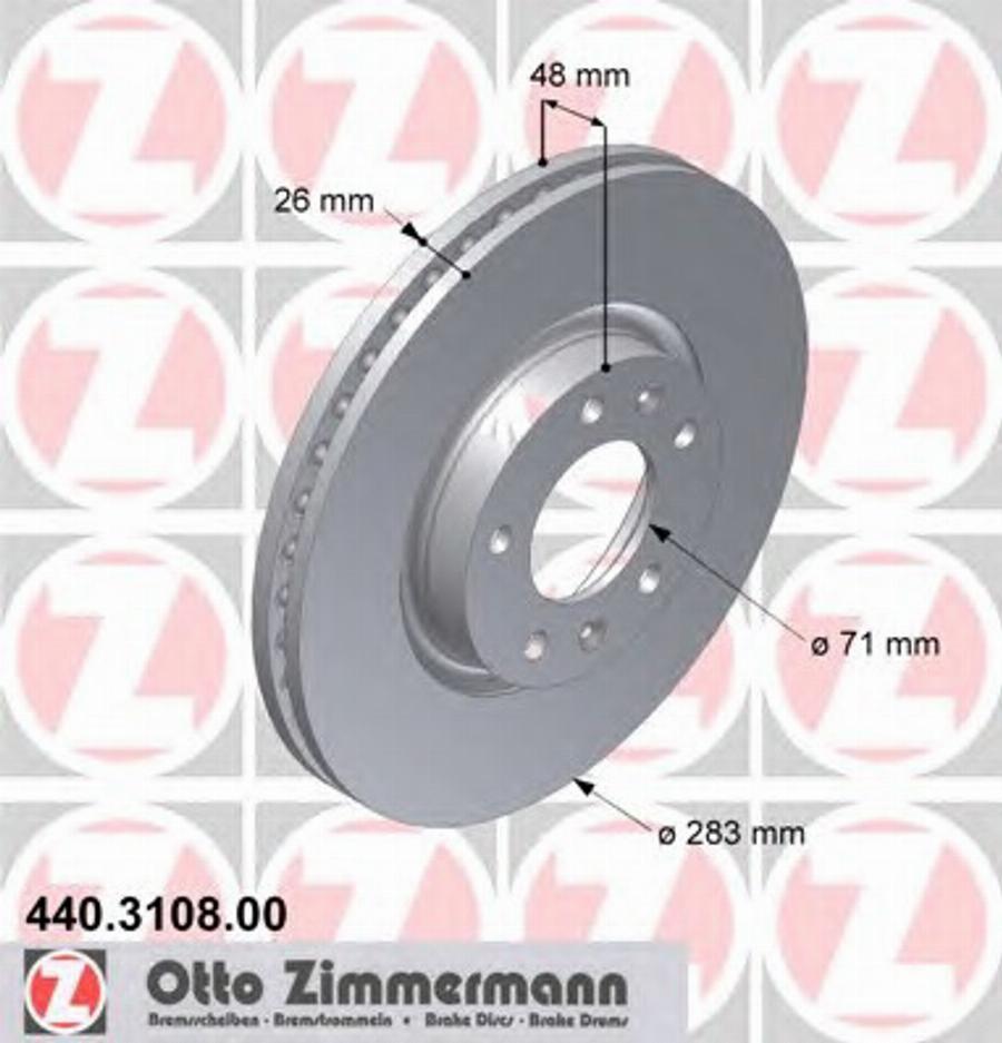 Zimmermann 440.3108.00 - Bremžu diski adetalas.lv