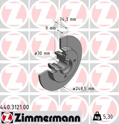 Zimmermann 440.3121.00 - Bremžu diski adetalas.lv