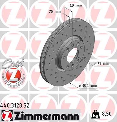 Zimmermann 440.3128.52 - Bremžu diski adetalas.lv