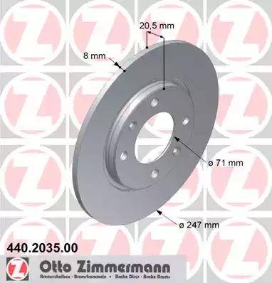 Zimmermann 440.2035.00 - Bremžu diski adetalas.lv