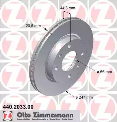 Zimmermann 440.2033.00 - Bremžu diski adetalas.lv