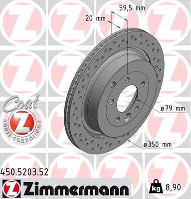 Zimmermann 450.5203.52 - Bremžu diski adetalas.lv