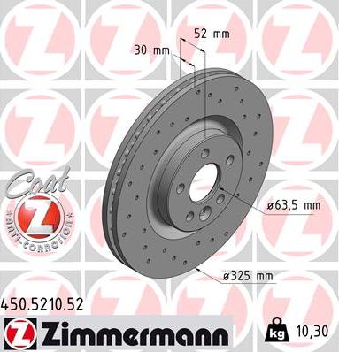 Zimmermann 450.5210.52 - Bremžu diski adetalas.lv