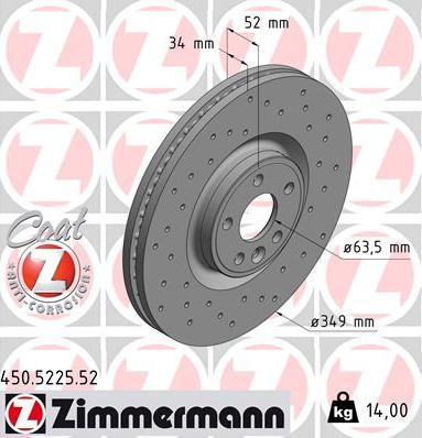 Zimmermann 450.5225.52 - Bremžu diski adetalas.lv