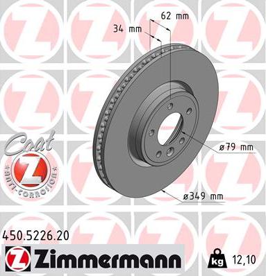 Zimmermann 450.5226.20 - Bremžu diski adetalas.lv