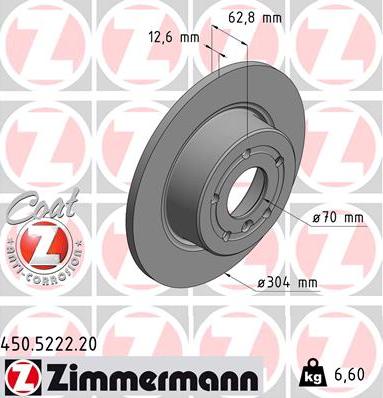 Zimmermann 450.5222.20 - Bremžu diski adetalas.lv