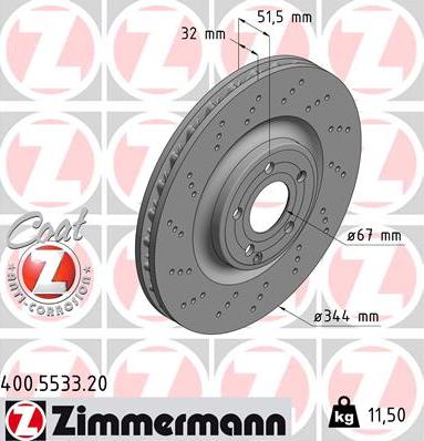 Zimmermann 400.5533.20 - Bremžu diski adetalas.lv