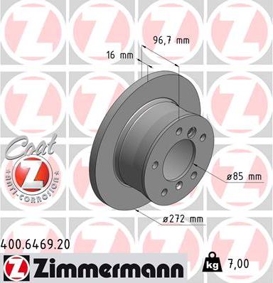 Zimmermann 400.6469.20 - Bremžu diski adetalas.lv