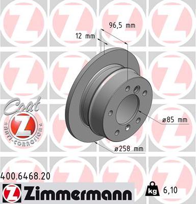 Zimmermann 400.6468.20 - Bremžu diski adetalas.lv