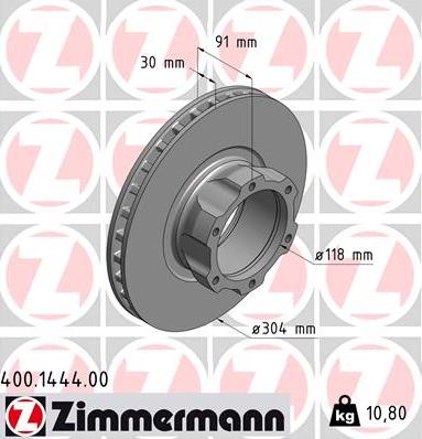 Zimmermann 400.1444.00 - Bremžu diski adetalas.lv