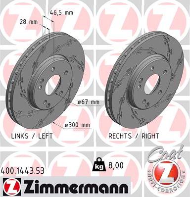 Zimmermann 400.1443.53 - Bremžu diski adetalas.lv