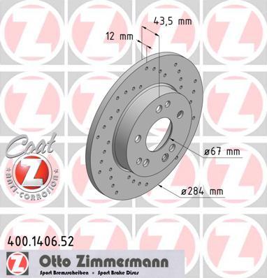 Zimmermann 400.1406.52 - Bremžu diski adetalas.lv