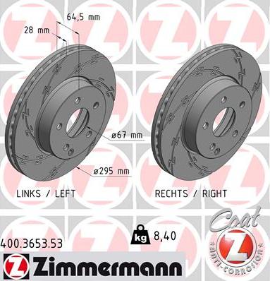 Zimmermann 400.3653.53 - Bremžu diski adetalas.lv