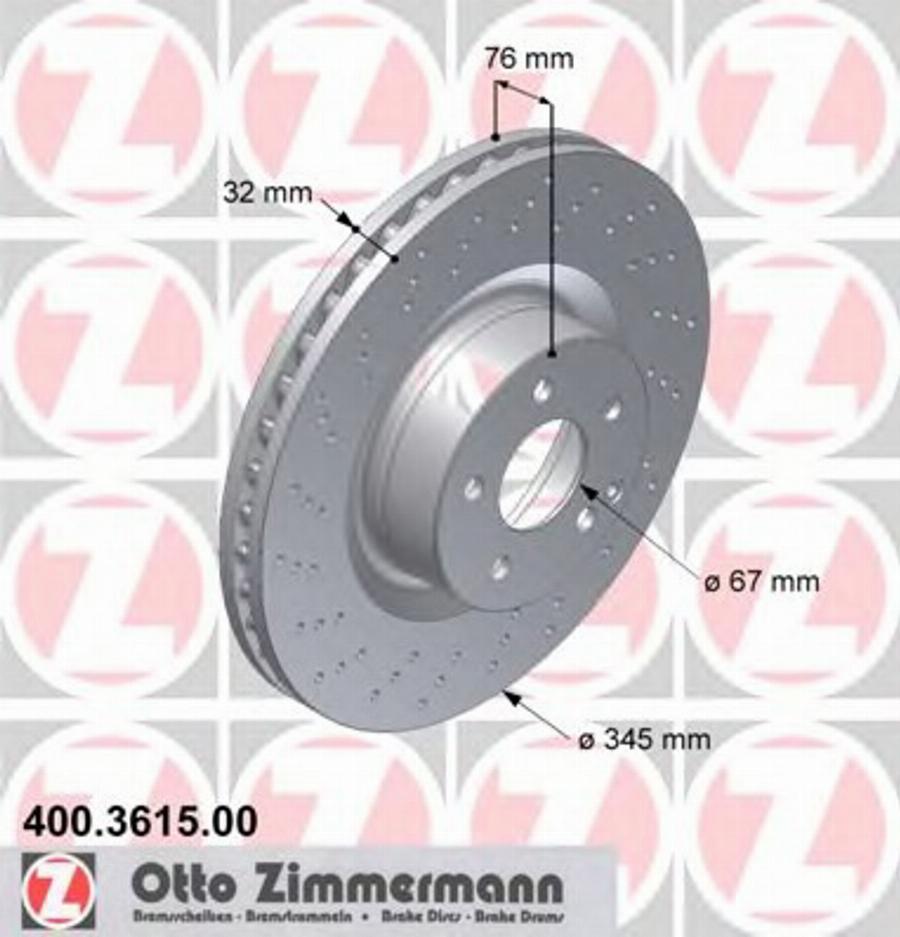 Zimmermann 400.3615.00 - Bremžu diski adetalas.lv