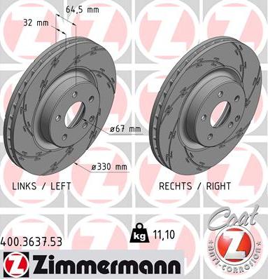 Zimmermann 400.3637.53 - Bremžu diski adetalas.lv