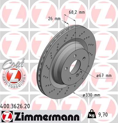 Zimmermann 400.3626.20 - Bremžu diski adetalas.lv