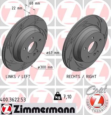 Zimmermann 400.3622.53 - Bremžu diski adetalas.lv