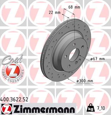 Zimmermann 400.3622.52 - Bremžu diski adetalas.lv