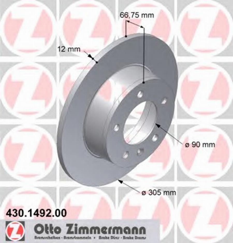 Zimmermann 430 1492 00 - Bremžu diski adetalas.lv