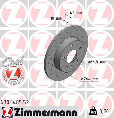 Zimmermann 430.1485.52 - Bremžu diski adetalas.lv