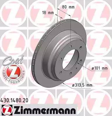 Zimmermann 430.1480.20 - Bremžu diski adetalas.lv