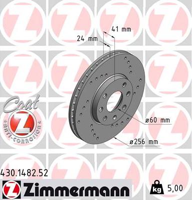 Zimmermann 430.1482.52 - Bremžu diski adetalas.lv