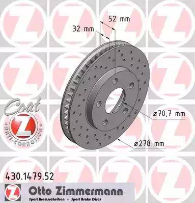 Zimmermann 430.1479.52 - Bremžu diski adetalas.lv