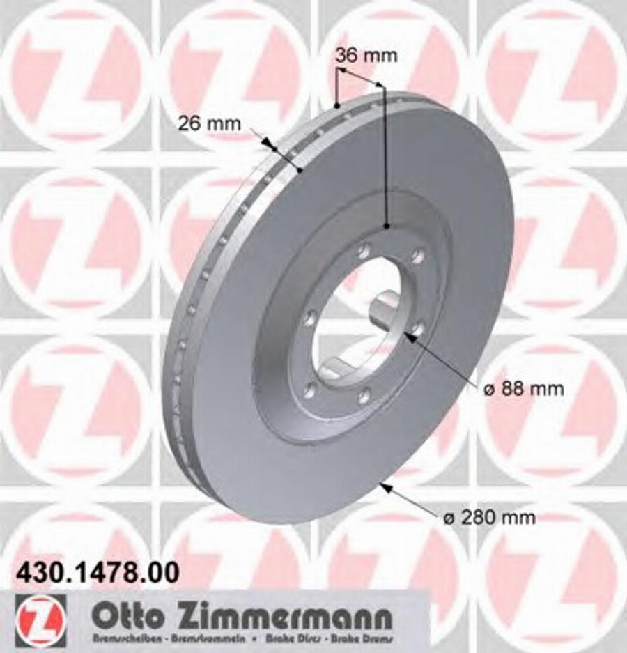 Zimmermann 430 1478 00 - Bremžu diski adetalas.lv