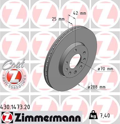 Zimmermann 430.1473.20 - Bremžu diski adetalas.lv